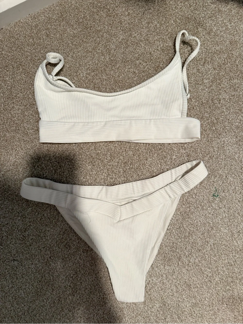 Frankie’s Bikinis Ribbed White Bikini Set